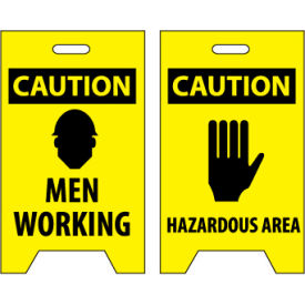National Marker Company FS3 Floor Sign - Caution Men Working Hazardous Area image.