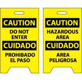 National Marker Company FS31 Floor Sign - Caution Do Not Enter Cuidado Pohibado El Paso image.