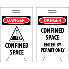 National Marker Company FS33 Floor Sign - Confined Space Enter By Permit Only image.