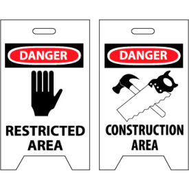 National Marker Company FS35 Floor Sign - Danger Restricted Area Construction Area image.