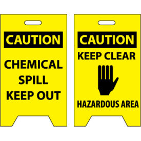 National Marker Company FS5 Floor Sign - Caution Chemical Spill Keep Out image.