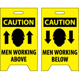 National Marker Company FS6 Floor Sign - Caution Men Working Above/Below image.