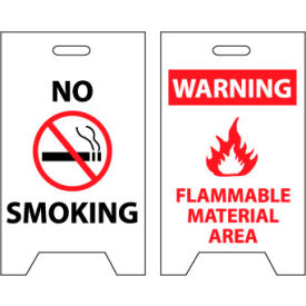 National Marker Company FS7 Floor Sign - No Smoking Warning Flammable Material Area image.
