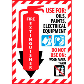National Marker Company FXPMBCP Fire Extinguisher Class Marker - Use For Oils, Paints, Electrical - Vinyl image.