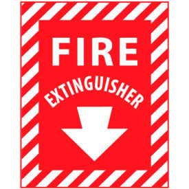 National Marker Company FXPS4P NMC™ Fire Safety Vinyl Sign, Fire Extinguisher, 4"W x 5"H, Gray image.