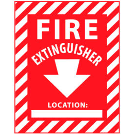 National Marker Company FXPSELR Fire Safety Sign - Fire Extinguisher with Blank Space - Plastic image.