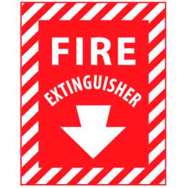 National Marker Company FXPSEP NMC™ Fire Safety Vinyl Sign, Fire Extinguisher, 9"W x 12"H, Gray image.