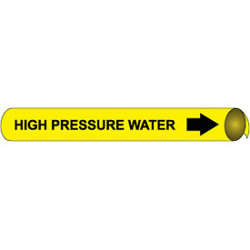 National Marker Company G4060 NMC™ Precoiled & Strap-On Pipe Marker, High Pressure Water, Fits 8" - 10" Pipe Dia. image.
