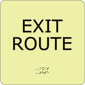 National Marker Company GADA104BK Glow Braille - Exit Route image.