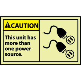 National Marker Company GCGA16AP Graphic Machine Labels - Glow - Caution This Unit Has More Than One Power Source image.