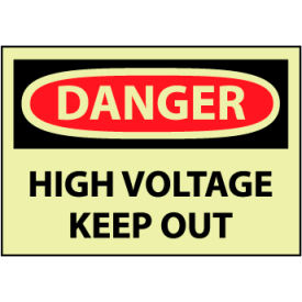 National Marker Company GD139PB Glow Danger Vinyl - High Voltage Keep Out image.