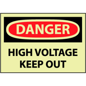 National Marker Company GD139RB Glow Danger Rigid Plastic - High Voltage Keep Out image.