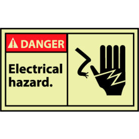 National Marker Company GDGA8AP Machine Labels - Glow - Danger Electrical Hazard image.