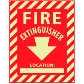 National Marker Company GL127P Glow Sign Vinyl - Fire Extinguisher Location image.