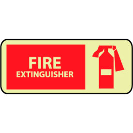 National Marker Company GL128P Glow Sign Vinyl - Fire Extinguisher Graphic image.