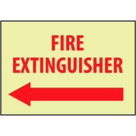 National Marker Company GL130PB Glow Sign Vinyl - Fire Extinguisher Left Arrow image.