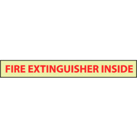 National Marker Company GL133P NMC™ Glow Fire Extinguisher Inside Sign, 6 Hour Glow, Vinyl, 16"W x 2"H image.