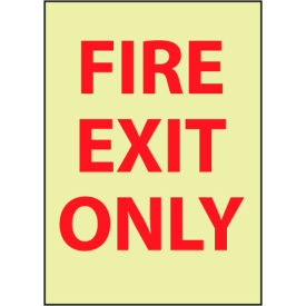 National Marker Company GL139RB Glow Sign Rigid Plastic - Fire Exit Only image.