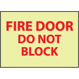 National Marker Company GL142RB Glow Sign Rigid Plastic - Fire Door Do Not Block image.