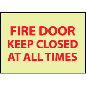 National Marker Company GL143RB Glow Sign Rigid Plastic - Fire Door Keep Closed image.