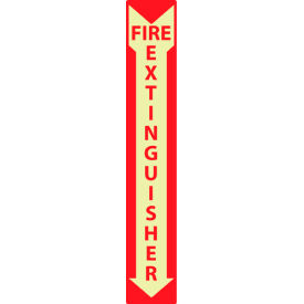 National Marker Company GL173R NMC™ Glow Fire Extinguisher Sign, 6 Hour Glow, Rigid Plastic, 4"W x 24"H image.