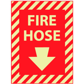 National Marker Company GL18P Glow Sign Vinyl - Fire Hose(With Down Arrow) image.