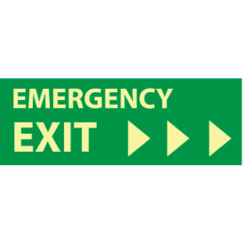 National Marker Company GL302P Glow Sign Vinyl - Emergency Exit(Right Arrow) image.