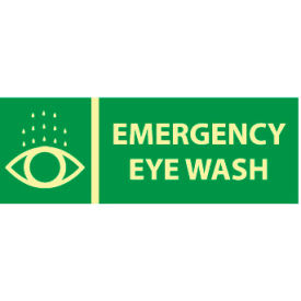 National Marker Company GL303P Glow Sign Vinyl - Emergency Eye Wash image.