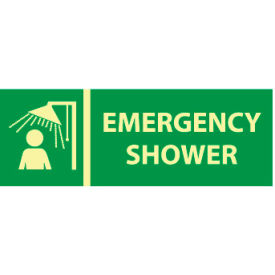 National Marker Company GL304R Glow Sign Rigid Plastic - Emergency Shower image.