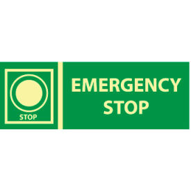 National Marker Company GL305R Glow Sign Rigid Plastic - Emergency Stop image.