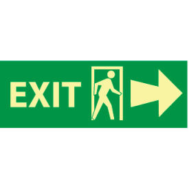 National Marker Company GL308R Glow Sign Rigid Plastic - Exit(w/ Door And Right Arrow) image.
