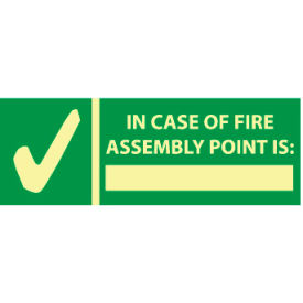 National Marker Company GL315P Glow Sign Vinyl - In Case Of Fire Assembly image.