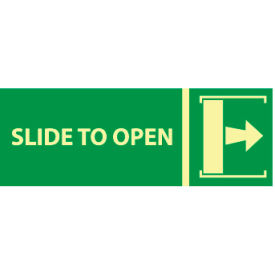 National Marker Company GL319R Glow Sign Rigid Plastic - Slide To Open(w/ Right Arrow) image.