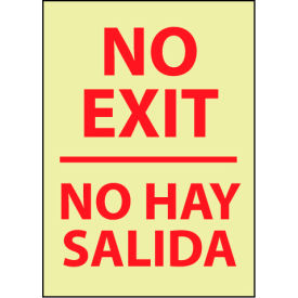 National Marker Company GL64PC Glow Sign Vinyl - No Exit Bilingual image.