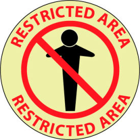 National Marker Company GWFS11 Glow Floor Sign - Restricted Area image.