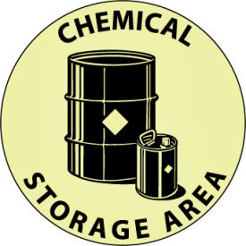 National Marker Company GWFS19 Glow Floor Sign - Chemical Storage Area image.