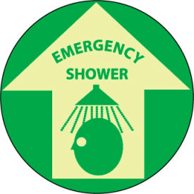 National Marker Company GWFS8 Glow Floor Sign - Emergency Shower image.