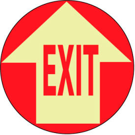 National Marker Company GWFS9 Glow Floor Sign - Exit w/ Arrow image.