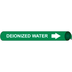 National Marker Company H4034 NMC™ Precoiled & Strap-On Pipe Marker, Deionized Water, Fits Over 10" Pipe Dia. image.