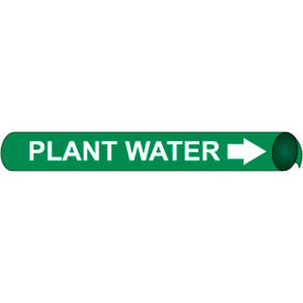 National Marker Company H4082 NMC™ Precoiled & Strap-On Pipe Marker, Plant Water, Fits Over 10" Pipe Dia. image.