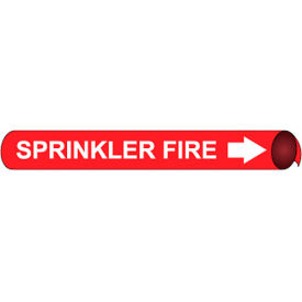 National Marker Company H4095 NMC™ Precoiled & Strap-On Pipe Marker, Sprinkler Fire, Fits Over 10" Pipe Dia. image.