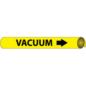 National Marker Company H4107 NMC™ Precoiled & Strap-On Pipe Marker, Vacuum, Fits Over 10" Pipe Dia., Yellow image.