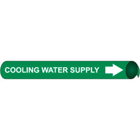 National Marker Company H4119 NMC™ Precoiled & Strap-On Pipe Marker, Cooling Water Supply, Fits Over 10" Pipe Dia. image.