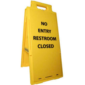National Marker Company HDFS206 Heavy Duty Floor Stand - No Entry Restroom Closed image.