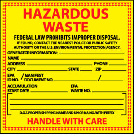 National Marker Company HW1 Hazardous Waste Vinyl Labels - For Specific Chemical Identification image.