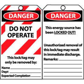 National Marker Company LLT1 NMC™ Unauthorized Removal May Result Immediate Discharge Remark Of Laminated Lockout Tags image.