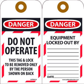 National Marker Company LOTAG10 Lockout Tags - Do Not Operate image.