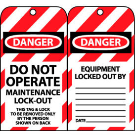 National Marker Company LOTAG33 Lockout Tags - Do Not Operate Maintenance Lock-Out image.