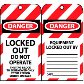 National Marker Company LOTAG34 Lockout Tags - Locked Out Do Not Operate image.