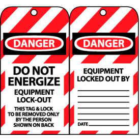 National Marker Company LOTAG8 Lockout Tags - Do Not Energize Equipment Lock-Out image.
